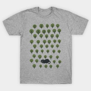 lazy cat nap forest T-Shirt